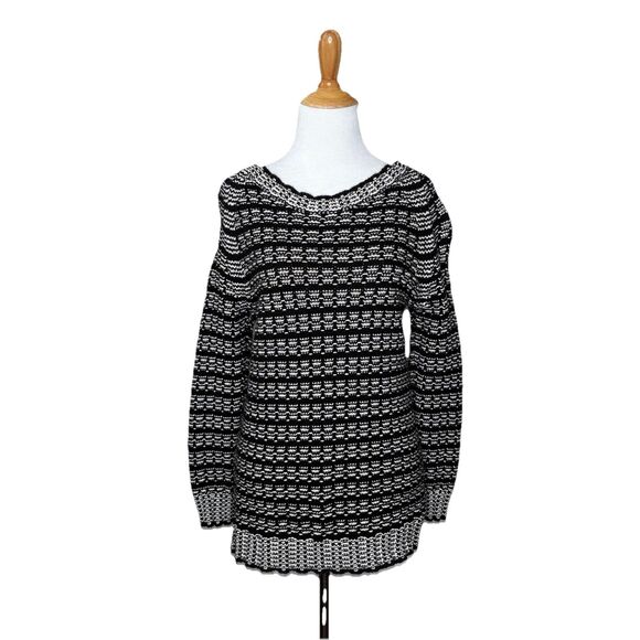Surface To Air  Black White Chunky Knit Pullover Sweater Size 36 = Small  Womens - Picture 1 of 7